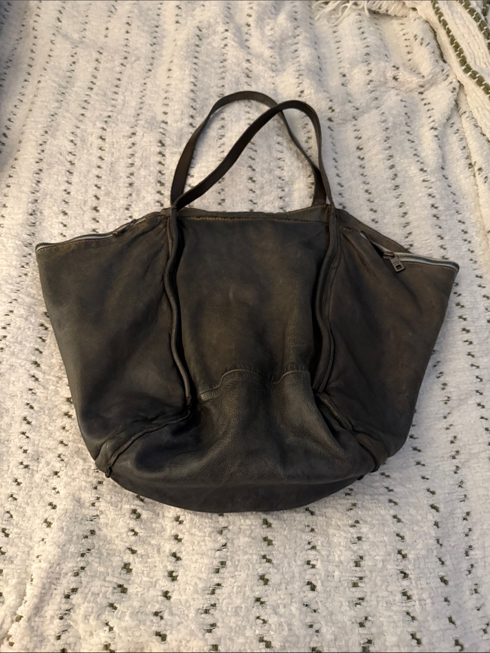 Giorgio Brato olive green leather bag